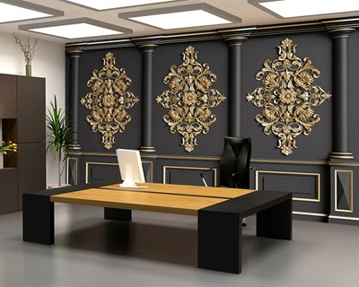 Luxury Antrasit Gold 3D Duvar Kağıdı