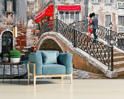 Venedik Aşıklar Köprüsü Tablosu Duvar Kağıdı