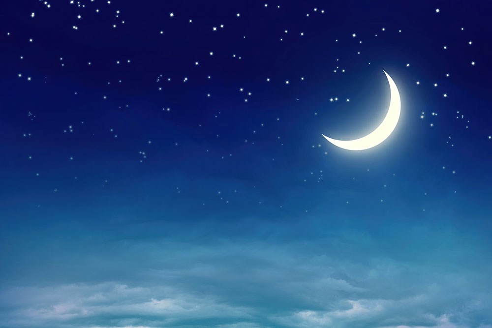 Genel Konseptli Ay Işığı Altında Yıldızlı Gece 3 Boyutlu Duvar Kağıdı