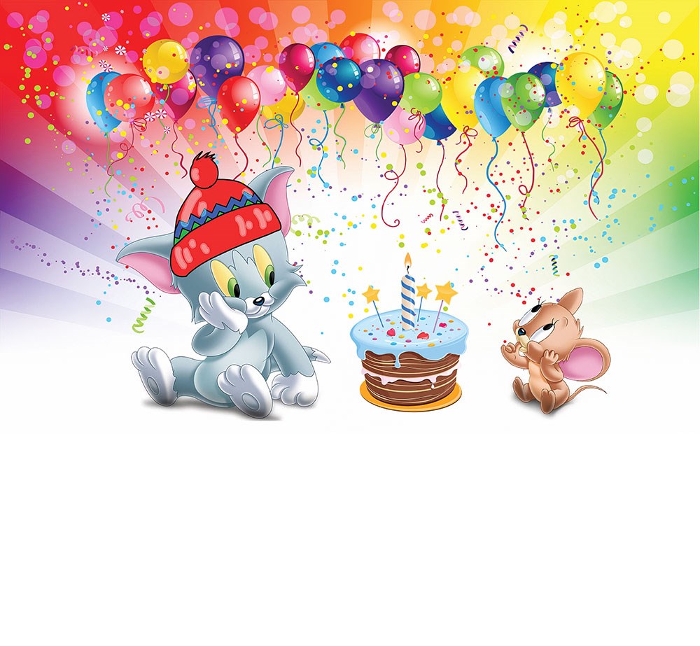 Party Yapan Bebek Tom Ve Jerry Duvar Kağıdı