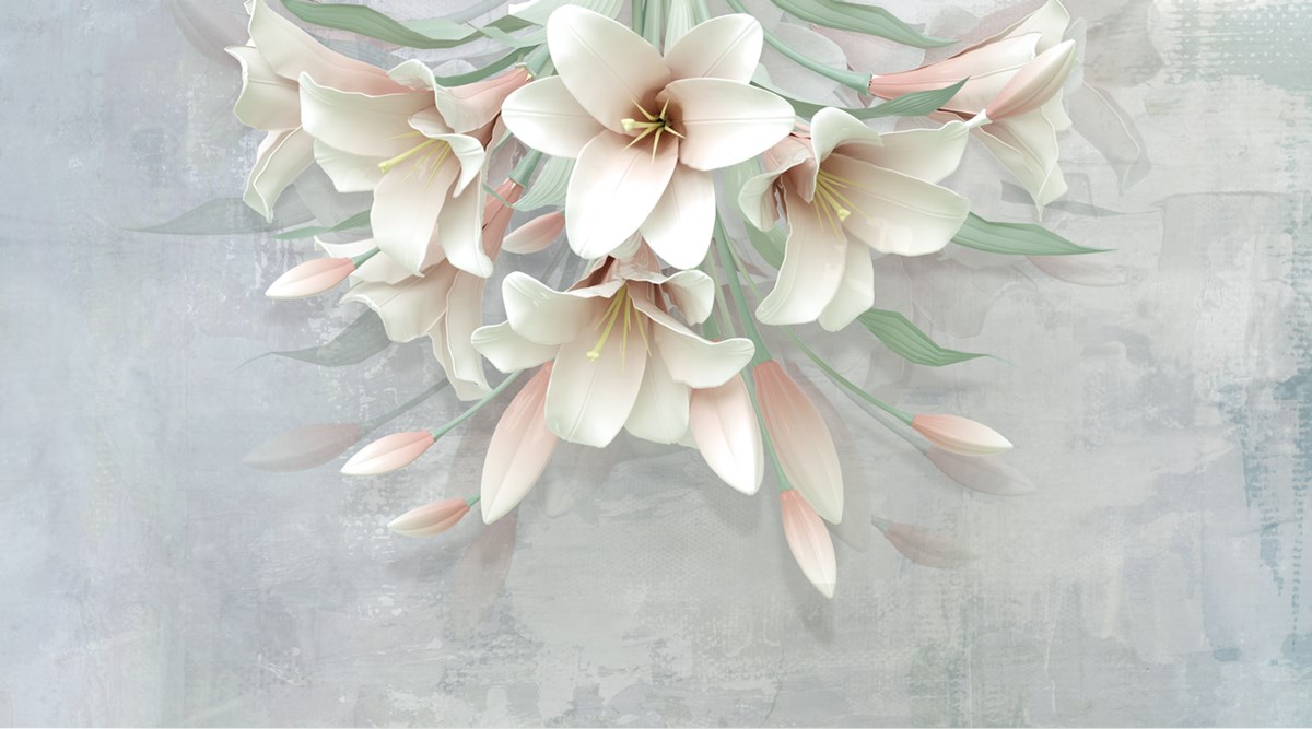 Beyaz Küspe Çiçeği 3D Duvar Kağıdı