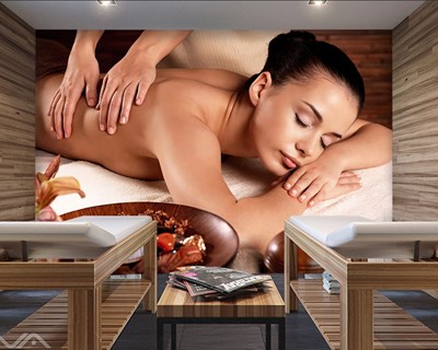 Bayan Spa Merkezi Terapi Masajı 3D Duvar Kağıdı