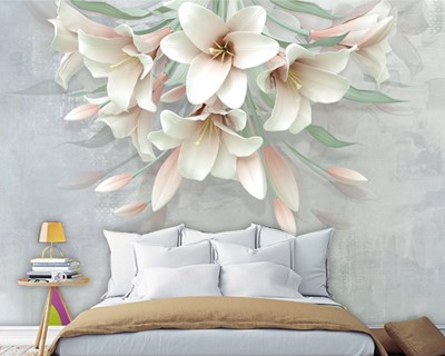 Beyaz Küspe Çiçeği 3D Duvar Kağıdı