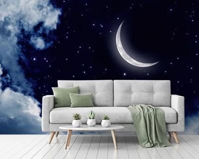 Ay Yıldızlı Gece 3d Duvar Kağıdı