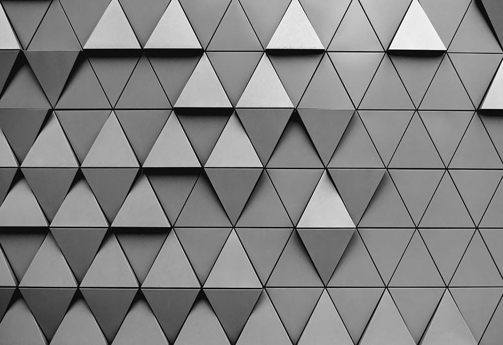 Metalik Gri Üçgenler Geometrik Şekiller 3D Duvar Kağıdı
