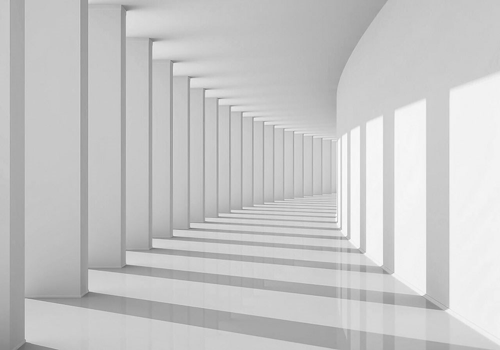 Modern Tasarım Beton Stünlu Tünel Duvar Kağıdı 3D