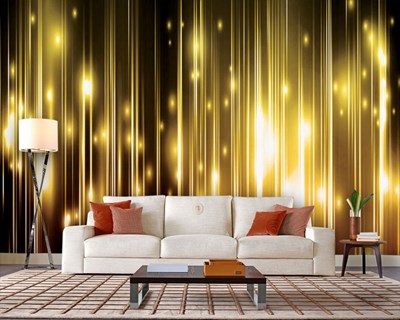 Altın Işıltılı Zemin Desenli Duvar Posteri