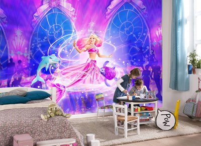 Sihirli Barbie Masal Kız Çocuk Odası Duvar Kağıdı Tek Parça
