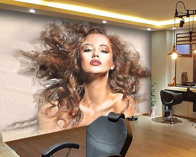 Uzun Kumral Saçlı Güzel Kız 3D Duvar Kağıdı 