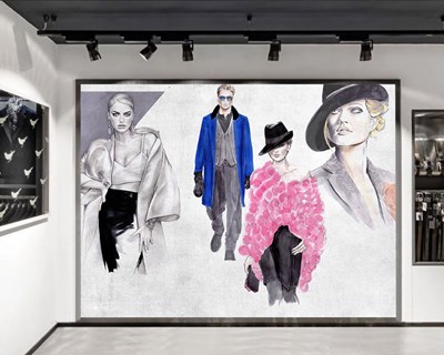 Fransız Tarzı Giyim Mağazası Duvar Kağıdı 3D