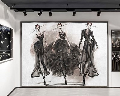 Model Resimli Stilist Giyim Mağazası Duvar Posteri