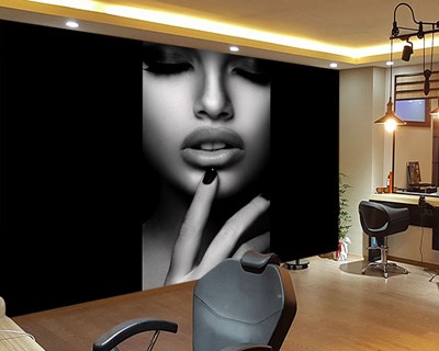 Güzellik Merkezi Bayan Kuaför Salonu Siyah Beyaz Bayan Yüzü Duvar Kağıdı