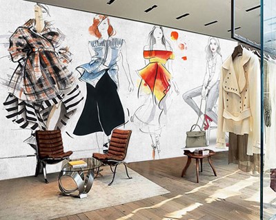 Bayan Tasarım Giyim Mağaza Modaevi Duvar Kağıdı
