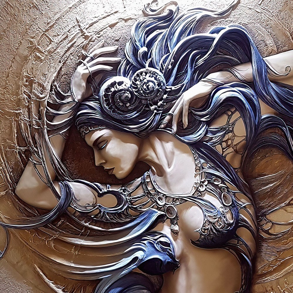 Tanrıça Kadın Sanatsal 3D Duvar Kağıdı Görseli