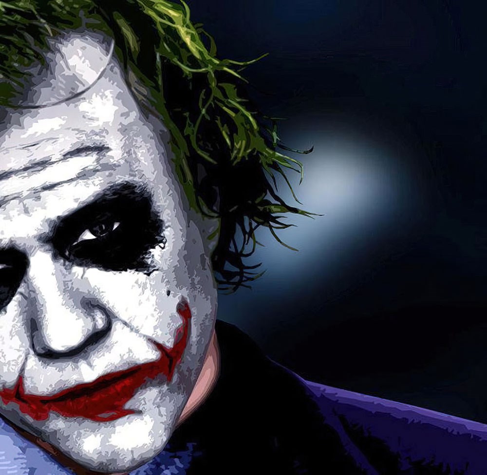 Joker Heath Ledger Portre Duvar Kağıdı Görseli