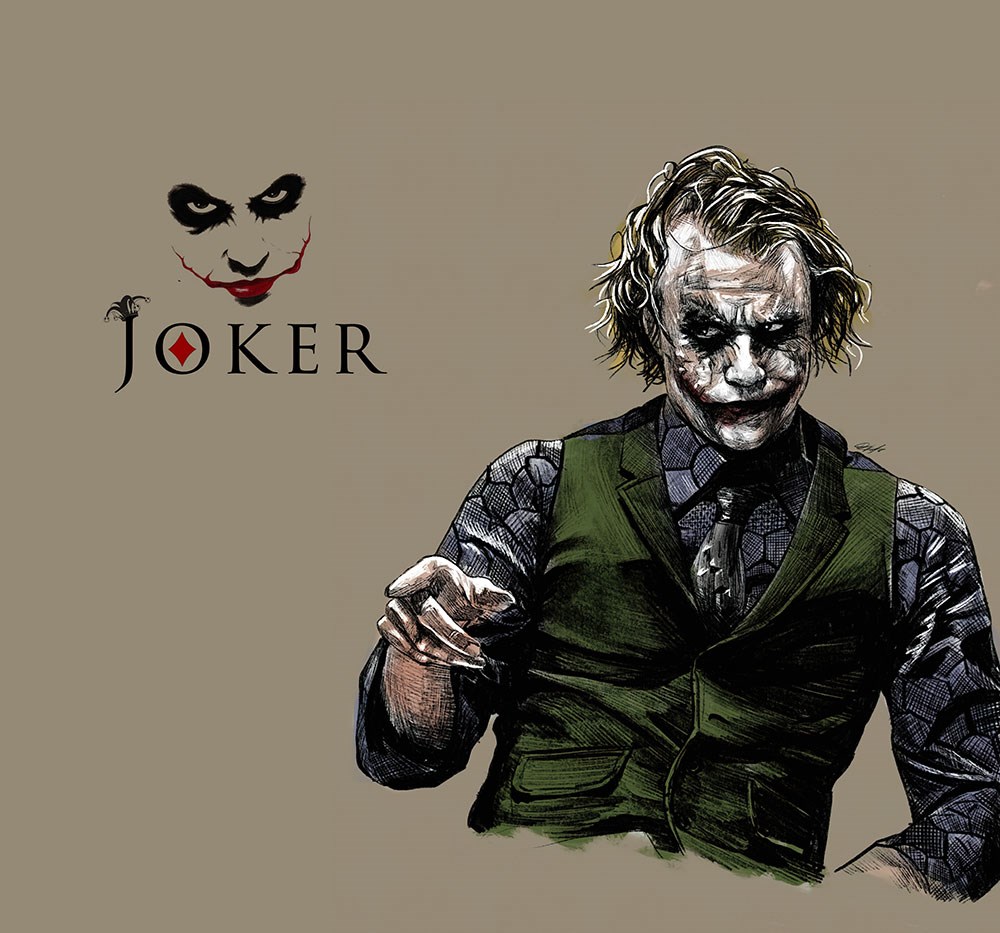 Joker Heath Ledger Portre Duvar Kağıdı 