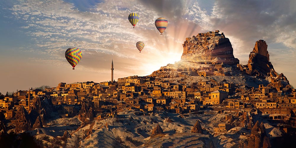 Ürgüp Göreme Uçan Balonlar 3D Duvar Kağıdı Görseli