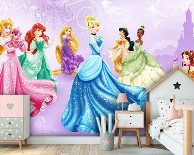 Kız Çocuk Odası Prensesli Duvar Kağıdı Görseli
