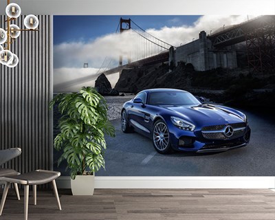 Lacivert Mercedes 3D Duvar Kağıdı Görseli