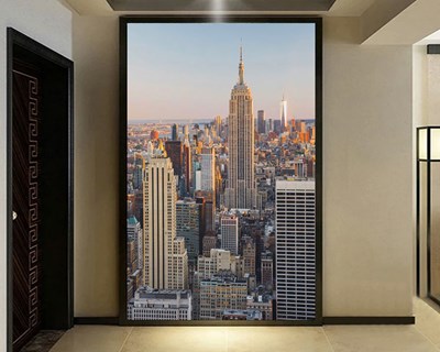 Empire State Binası Manzaralı 3D Duvar Kağıdı Görseli