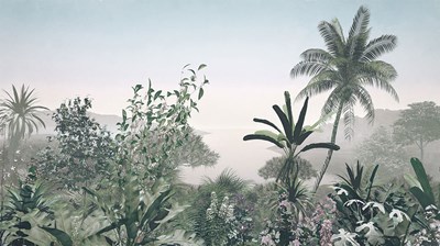 Huzurlu Safari Ormanı 3D Oturma Salonu Duvar Kağıdı Görseli