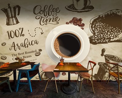 Kahve Salonu Duvar Kağıdı 
