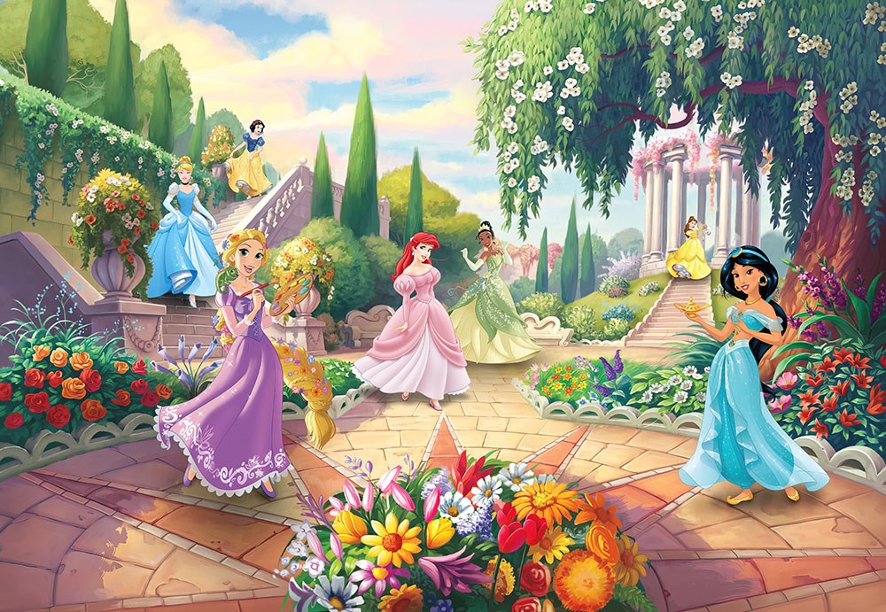 Şato Bahçesinde Prensesler Duvar Kağıdı 3D