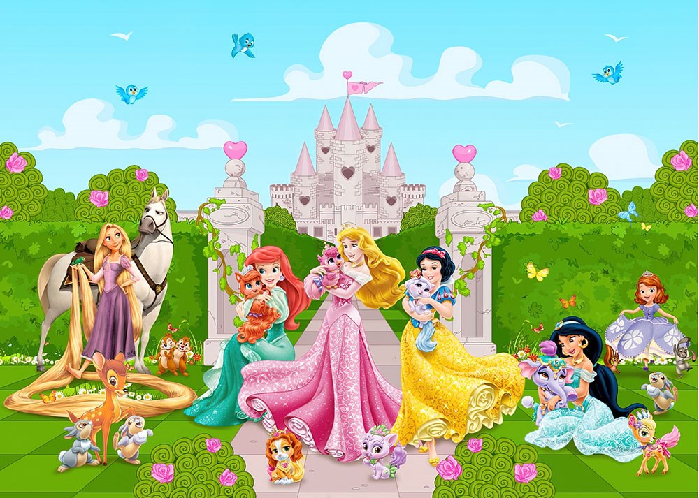 Şato Ve Prensesler Duvar Kağıdı 3D