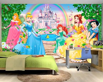 Disney Kızlar Çocuk Odası Duvar Kağıdı 