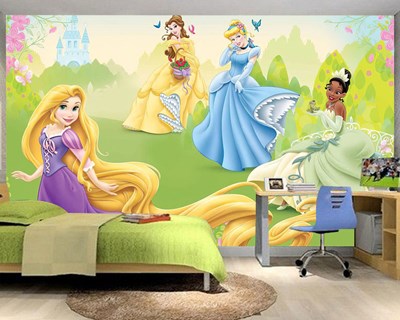 Masallardaki Prensesler Kız Çocuk Odası Duvar Kağıdı 