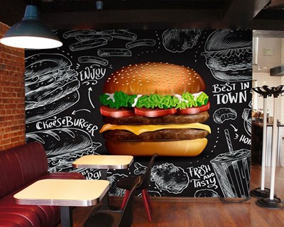 Cheese Burger Hamburger Cafe Duvar Kağıdı