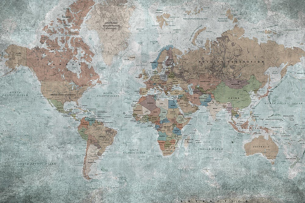 Detaylı Dünya Haritası Duvar Kağıdı 
