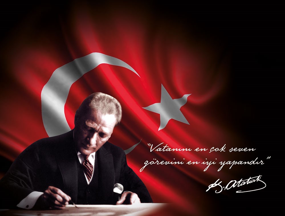 3D Türk Bayrağı Ve Atatürk Duvar Kağıdı