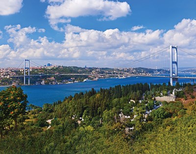 3D Muazzam İstanbul Boğazı Manzaralı Duvar Kağıdı 