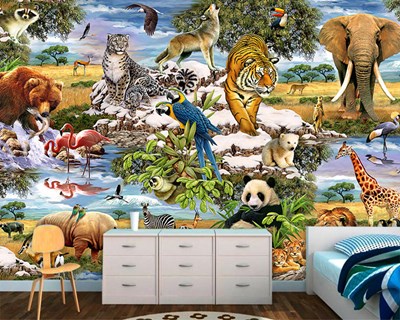 Doğada Hayvanlar Duvar Kağıdı 3D