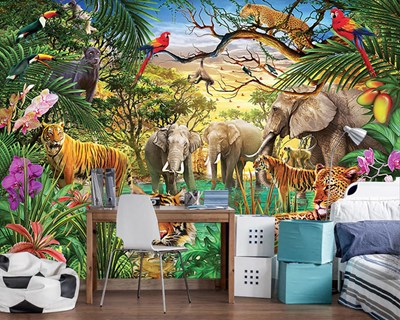 Safari Hayvanlar Duvar Kağıdı 3D