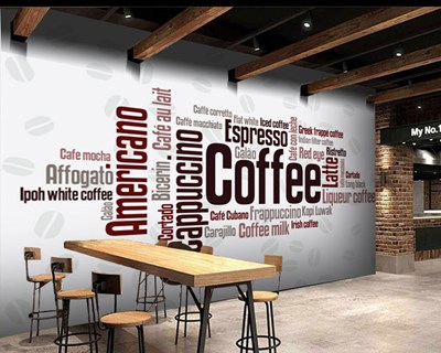 Kahve Çeşitleri Yazılı Sportif Cafe Duvar Kağıtları