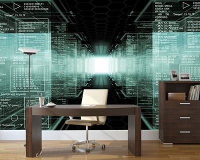 Yazılım Bilişim Şirketi 3D Matrix Ofis Duvar Kağıdı 