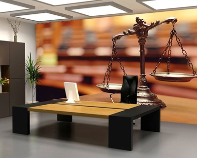 Hukuk Bürosu Terazi Resimli 3D Duvar Kağıdı 