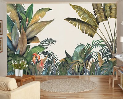 Tropik Yaprak Duvar Kağıdı 3D