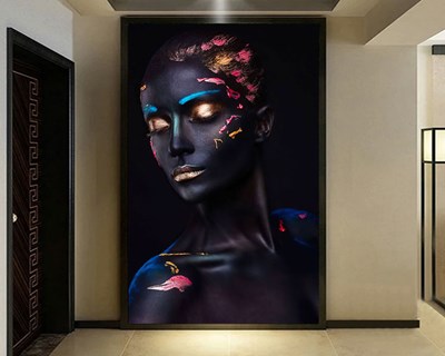 Neon Renk Makyajlı Kadın Duvar Kağıdı