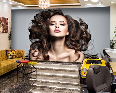 Saç Hair Tasarım Bayan Kuaförü Güzellik Merkezi 3D Duvar Kağıdı
