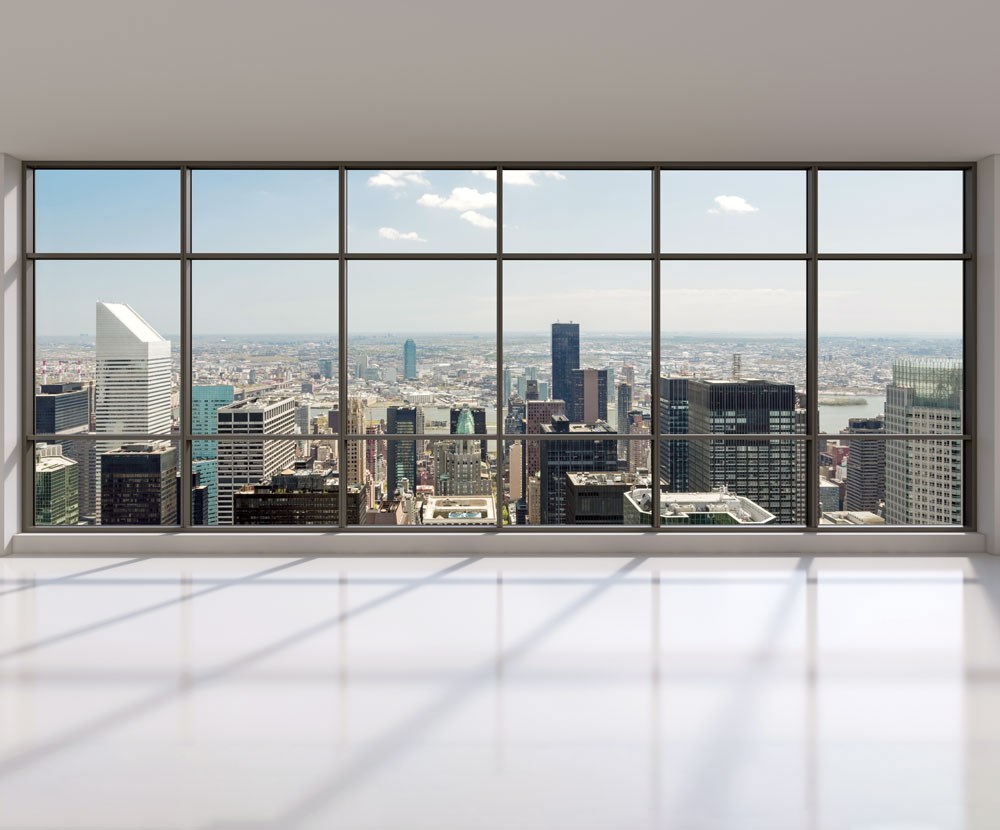 Camdan Metropol Şehir Gökdelenler Manzaralı 3D