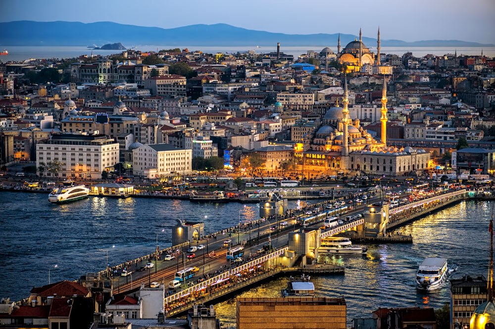 Gece İstanbul Manzarası 3 Boyutlu Duvar Kağıdı Görseli