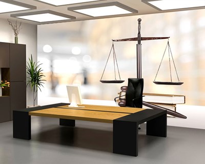 Hukuk Bürosu Adalet Terazisi 3D Duvar Kağıdı 