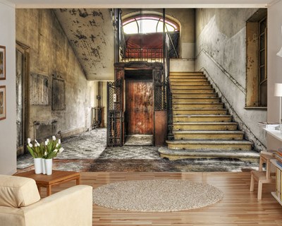 Dubleks Ev Merdivenleri Fotoğrafı Gerçekçi 3D Duvar Kağıdı 