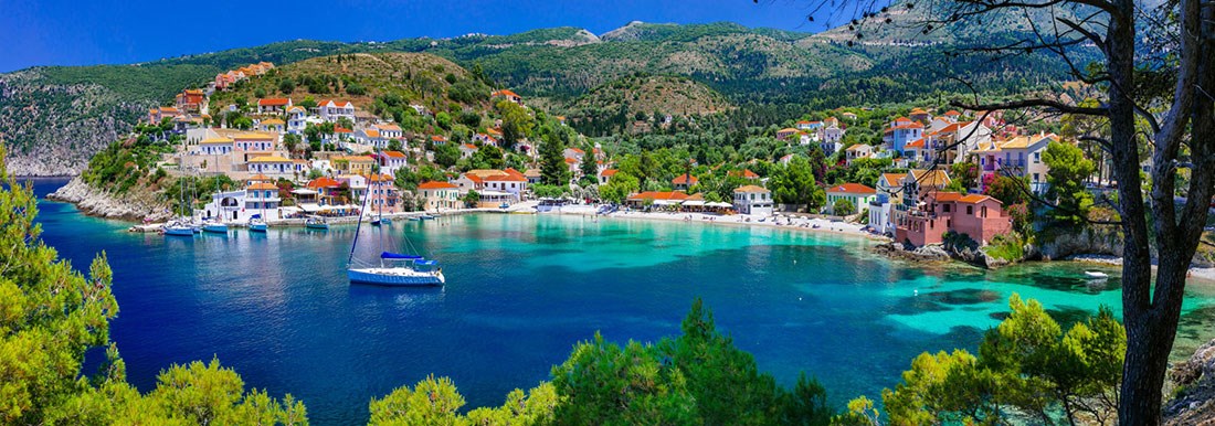 Turistik Ada Liman 3D Duvar Kağıdı 