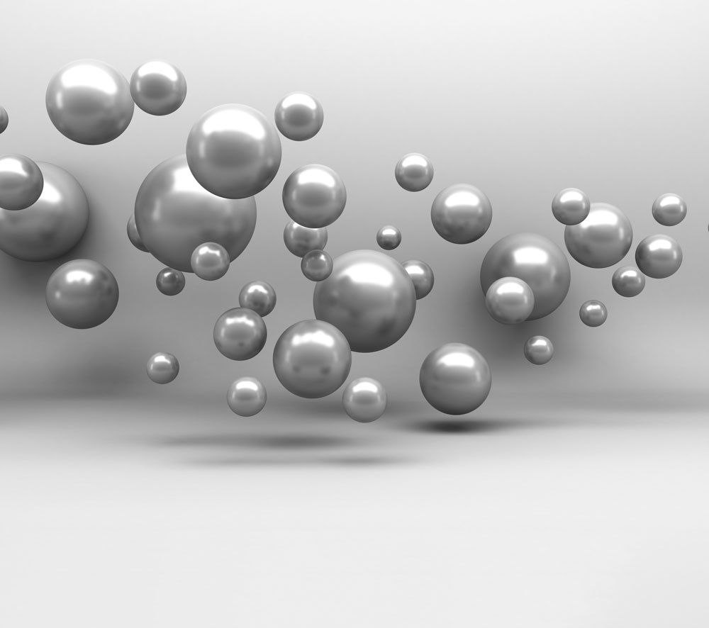 Gümüş Renkli 3D Toplar Duvar Kağıdı 