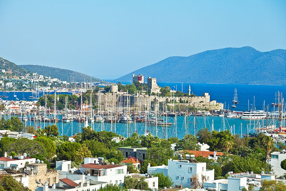 Türkiye Bodrum Liman Manzaralı 3 Boyutlu Duvar Kağıdı Örnekleri