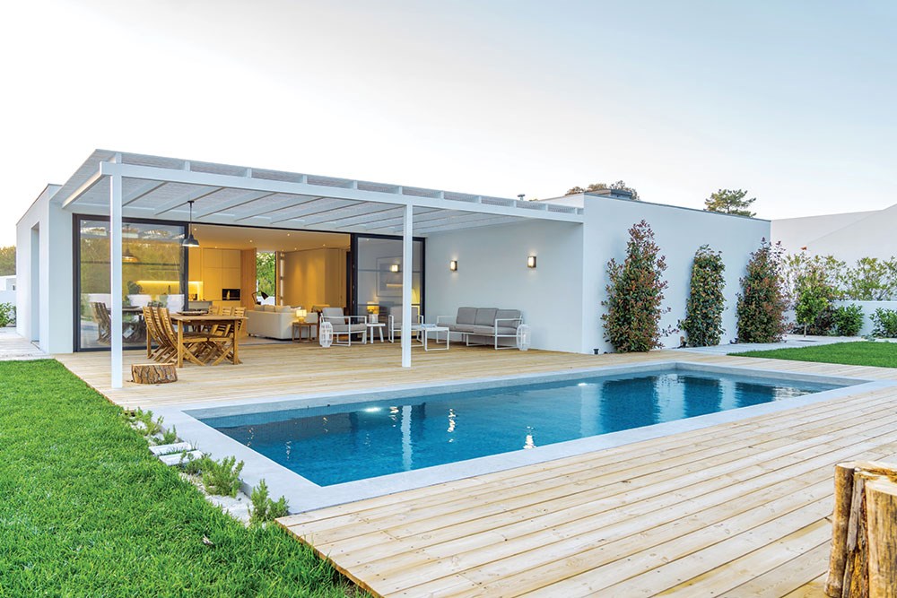 Havuzlu Villa Resimli 3D Duvar Kağıdı Örnekleri